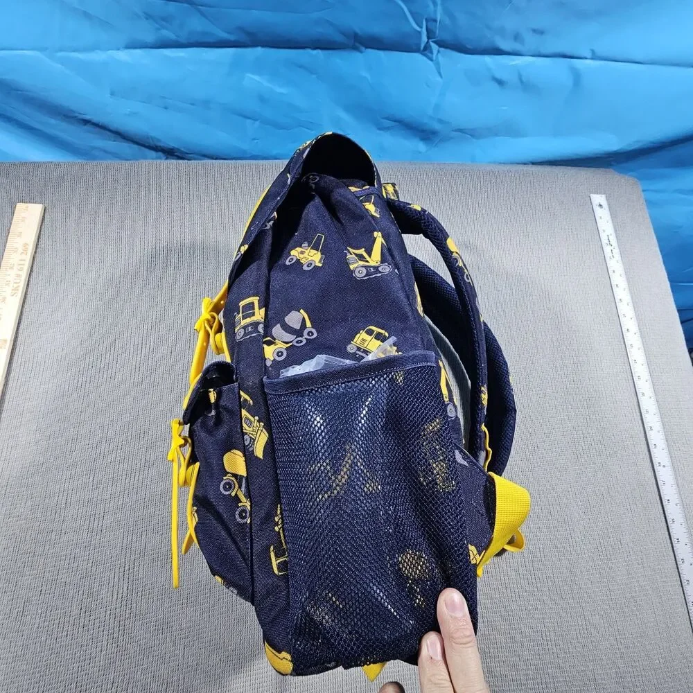 Herschel Kids Mini Backpack Navy/Yellow Vehicle Print Drawstring Outer Pockets